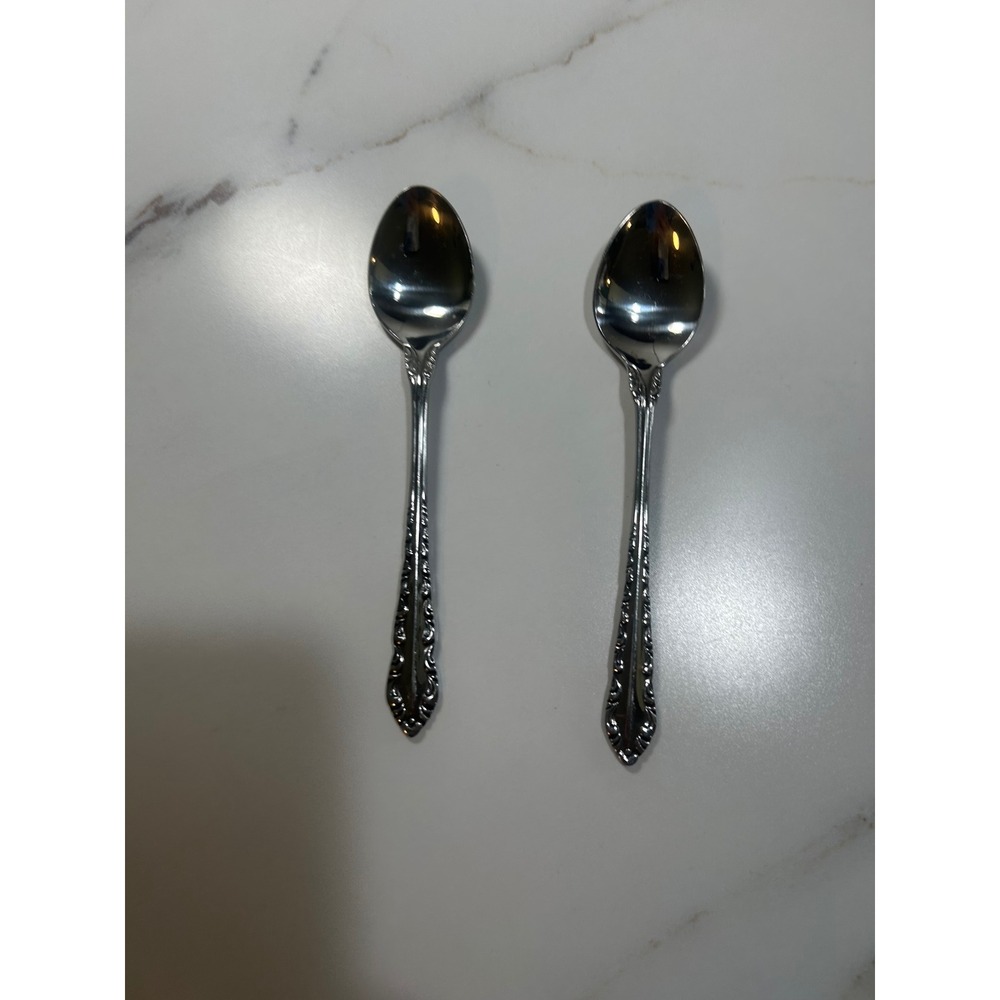 National Stainless‎ Illusion Teaspoons Set of 2 Glossy Silverware Japan
